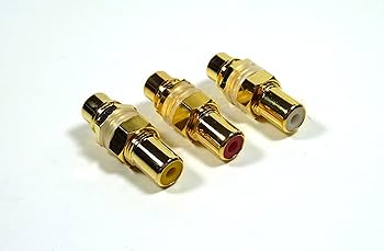 RCA フェーダー VolconRed Amazon.com: 3 Philmore Gold RCA To RCA Bulkhead Female Jacks